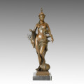 Nude Figure Statue Huntress Bronze Sculpture TPE-030